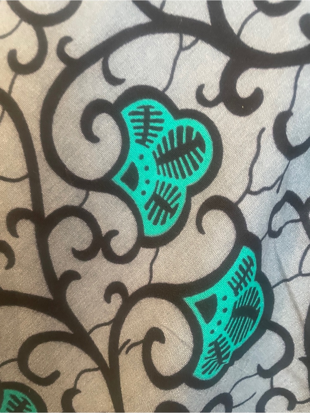 Zuri Kenya 100% Cotton Sleeveless Teal Floral Dress - Picture 3 of 7